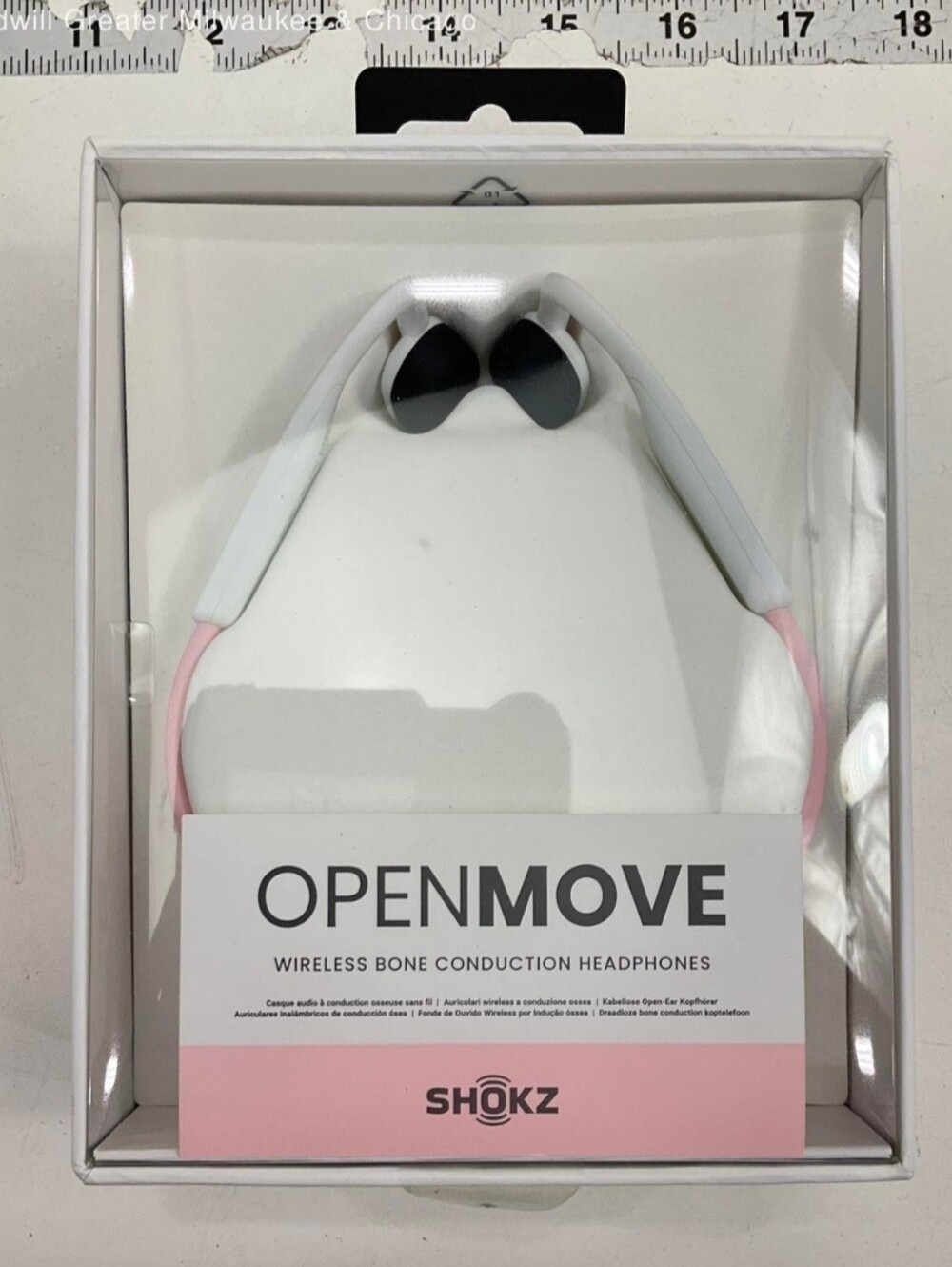 Shokz OpenMove Wireless Bone Conduction Headphones - White & Pink